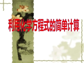 利用化学方程式的简单计算