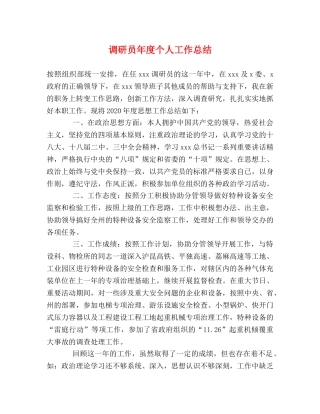 调研员年度个人工作总结 