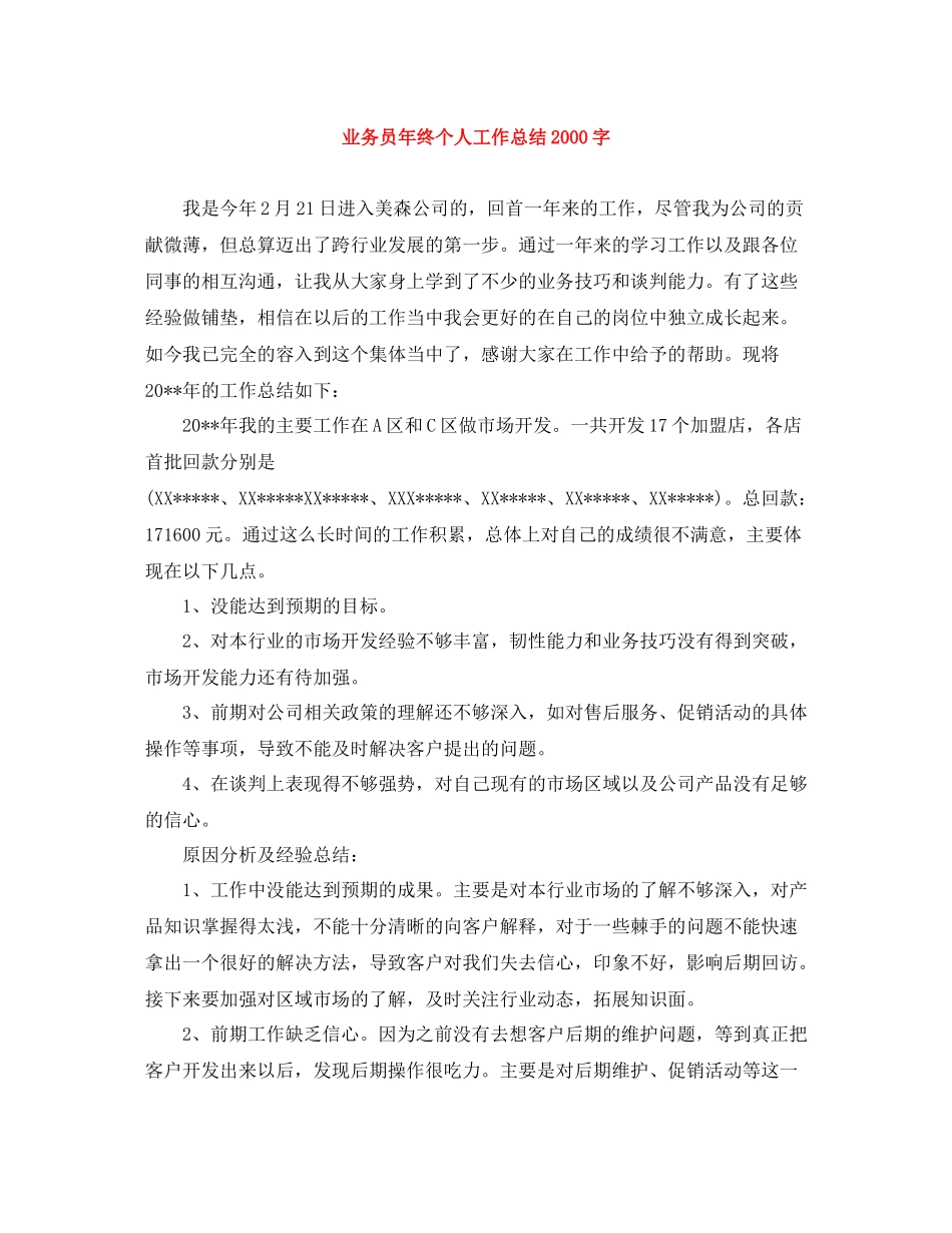 业务员年终个人工作总结字_第1页