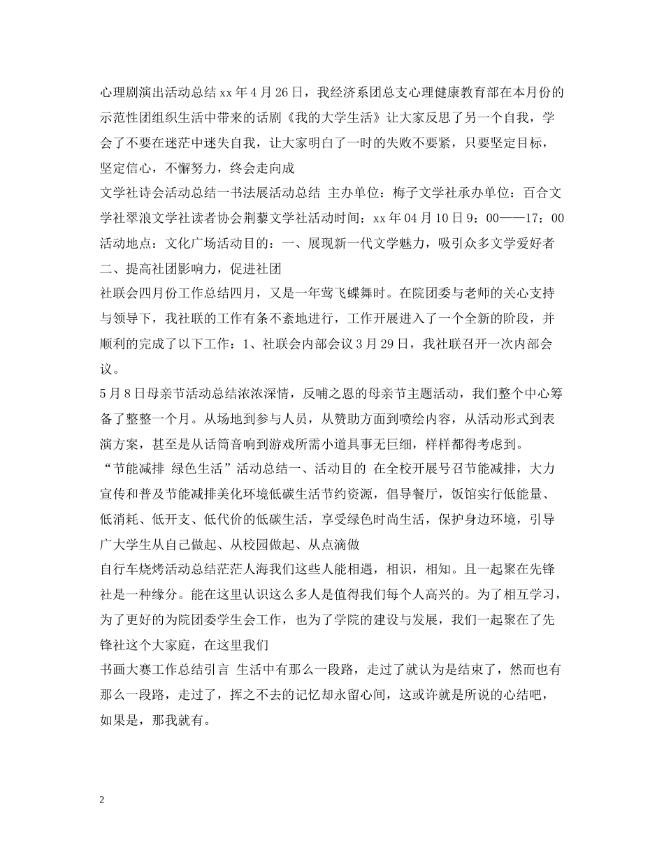 社团活动总结集锦_第2页