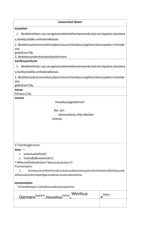 新版pep六年级上册Unit2 Ways to go to school教学设计英文教案