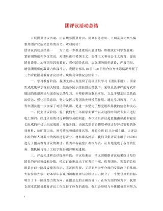 团评议活动总结