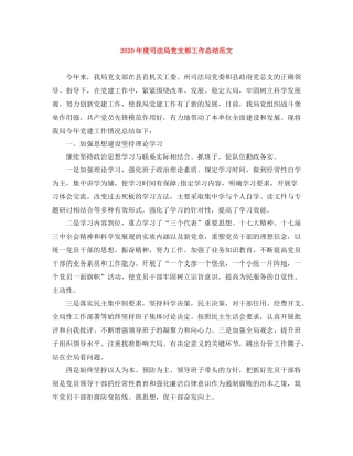 2020年度司法局党支部工作总结范文