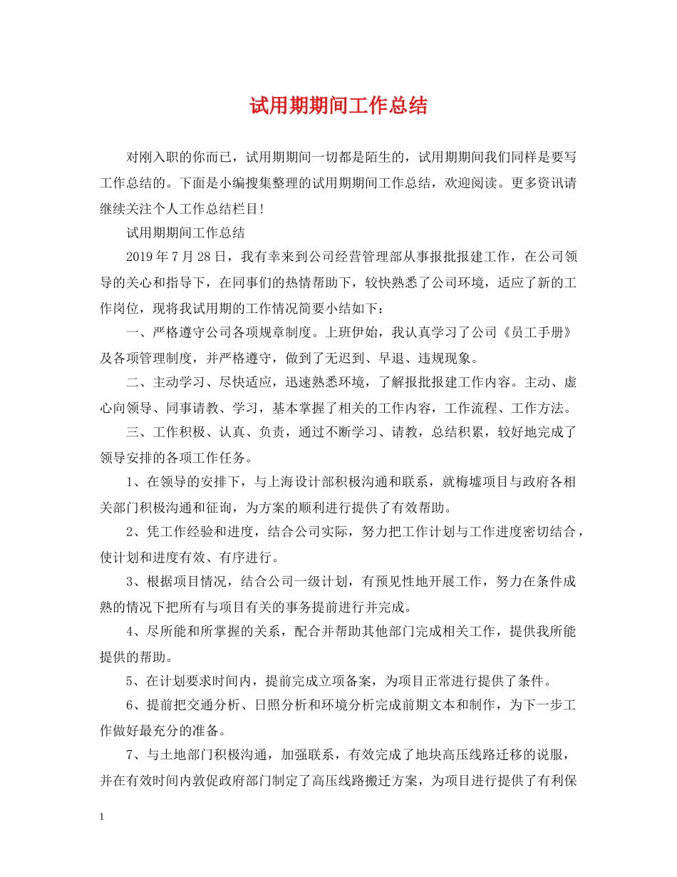 试用期期间工作总结 _第1页