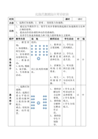起跑后加速跑教案