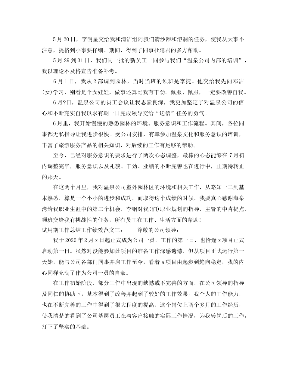 试用期工作总结工作绩效 _第3页