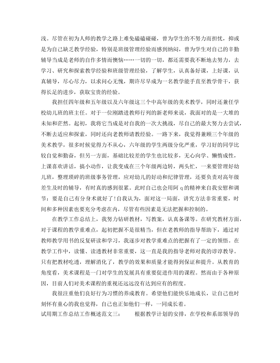 试用期工作总结工作概述 _第3页