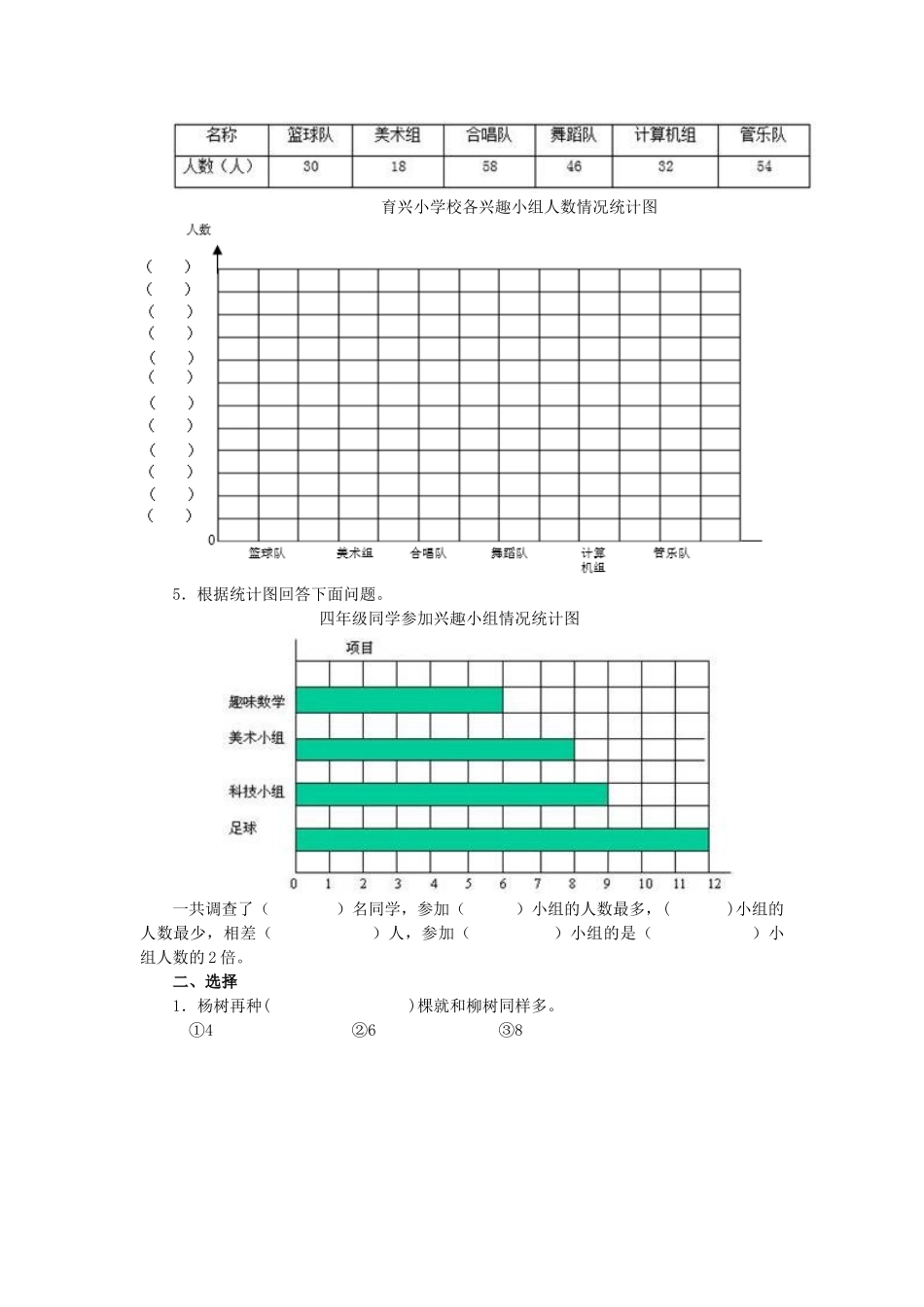 人教版小学数学四年级上册条形统计图_第2页