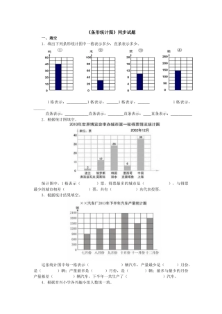 人教版小学数学四年级上册条形统计图