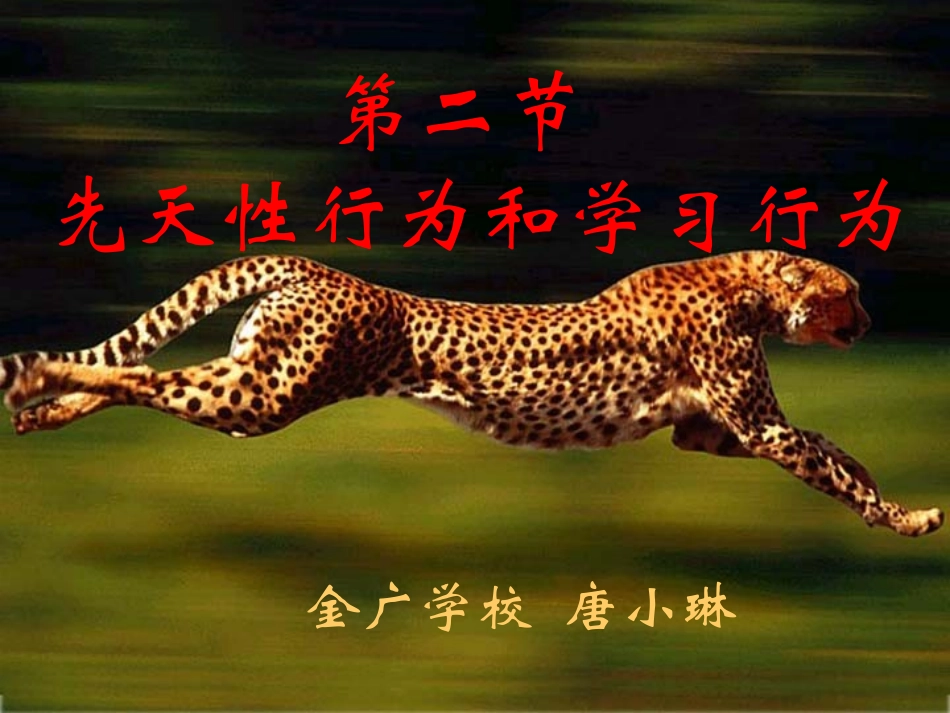 动物的先天性行为和学习行为1_第1页