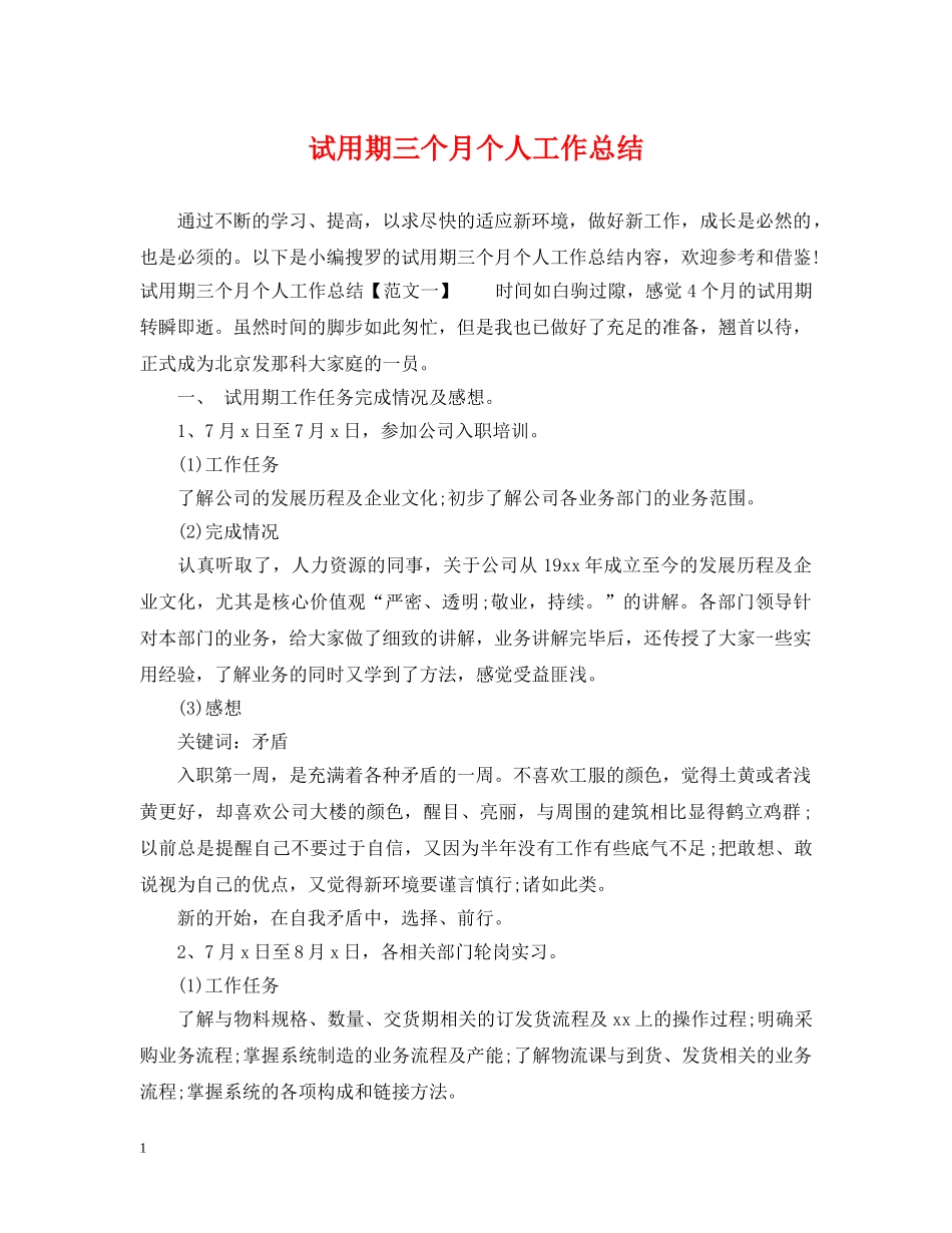 试用期三个月个人工作总结 _第1页