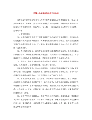 苏骥小学年度实验电教工作总结 