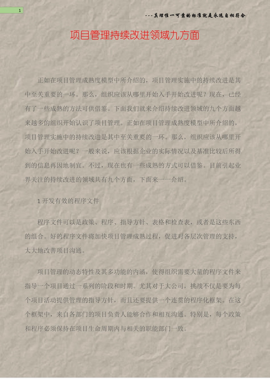 项目管理持续改进领域九方面_第1页