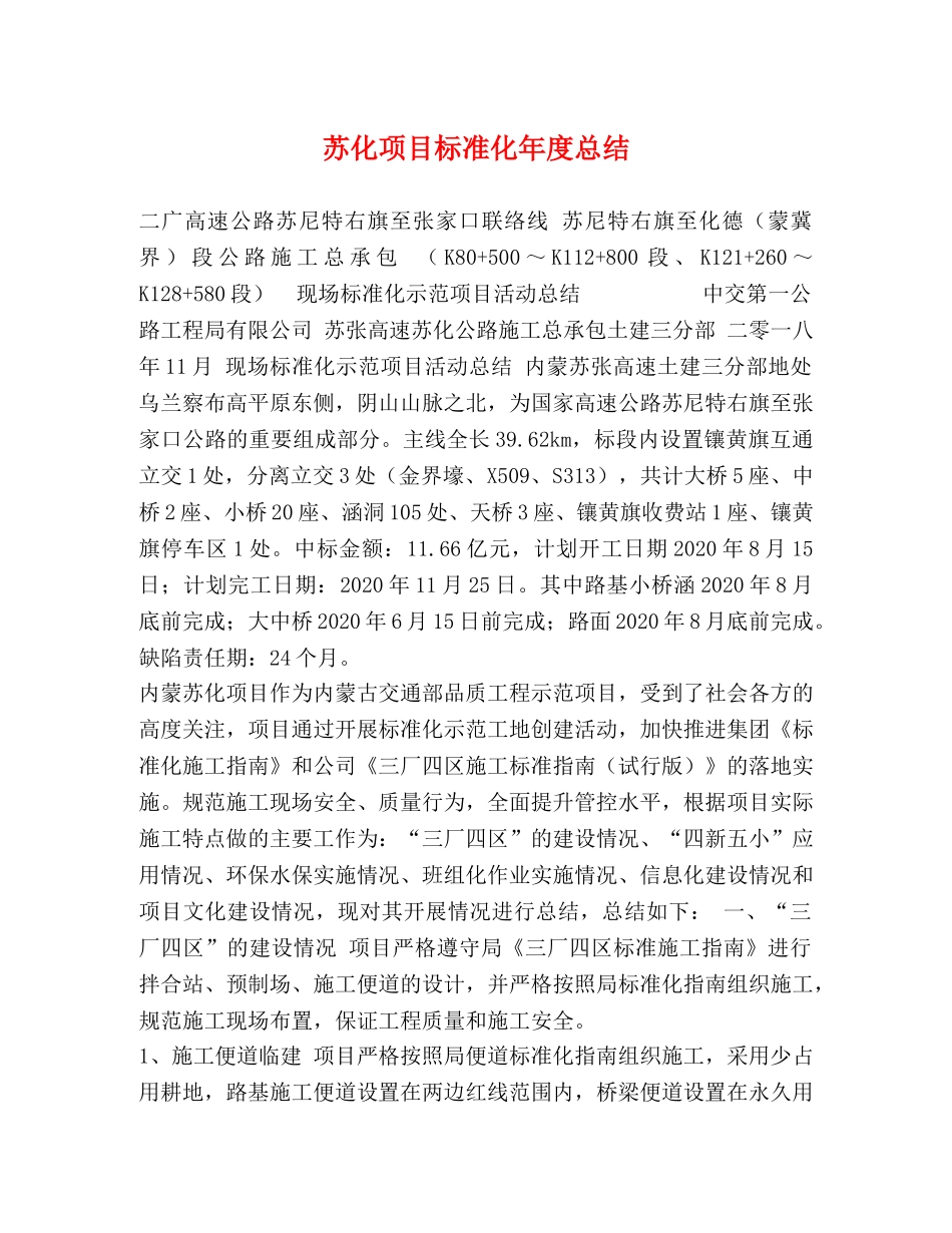 苏化项目标准化年度总结 _第1页