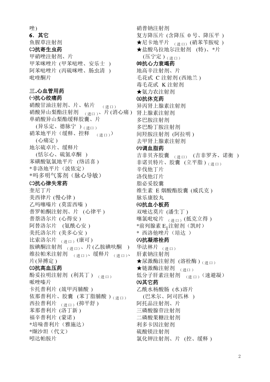 骨科基本用药目录门诊_第2页