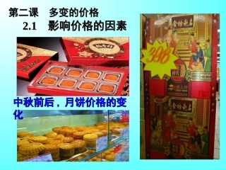 思想政治必修1第二课第一框《影响价格的因素》课件^112427