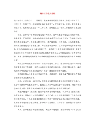 统计工作个人总结 