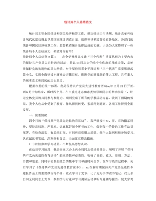 统计局个人总结范文 