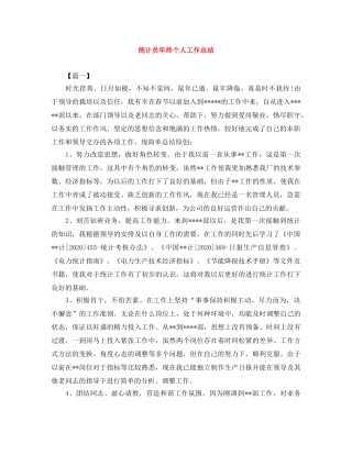 统计员年终个人工作总结 