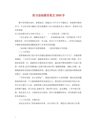 实习总结报告范文3000字