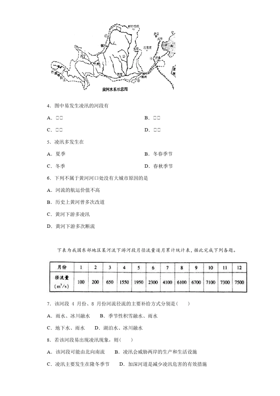 2020年高三地理复习微专题凌汛_第2页
