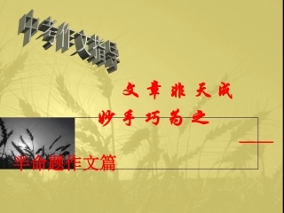 中考作文指导(公开课)