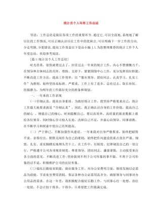 统计员个人年终工作总结 