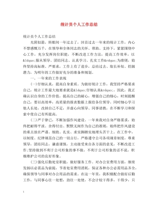 统计员个人工作总结 