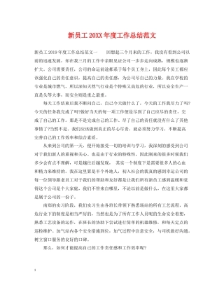 新员工度工作总结范文