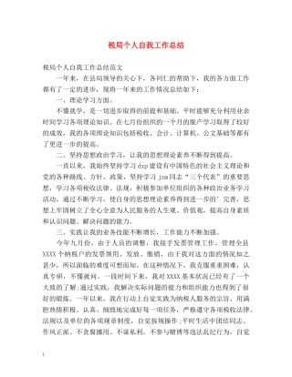 税局个人自我工作总结 
