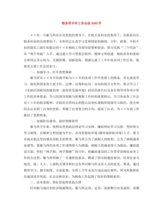 税务所半年工作总结3000字 