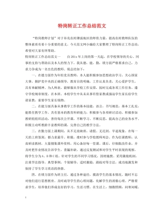 特岗转正工作总结范文