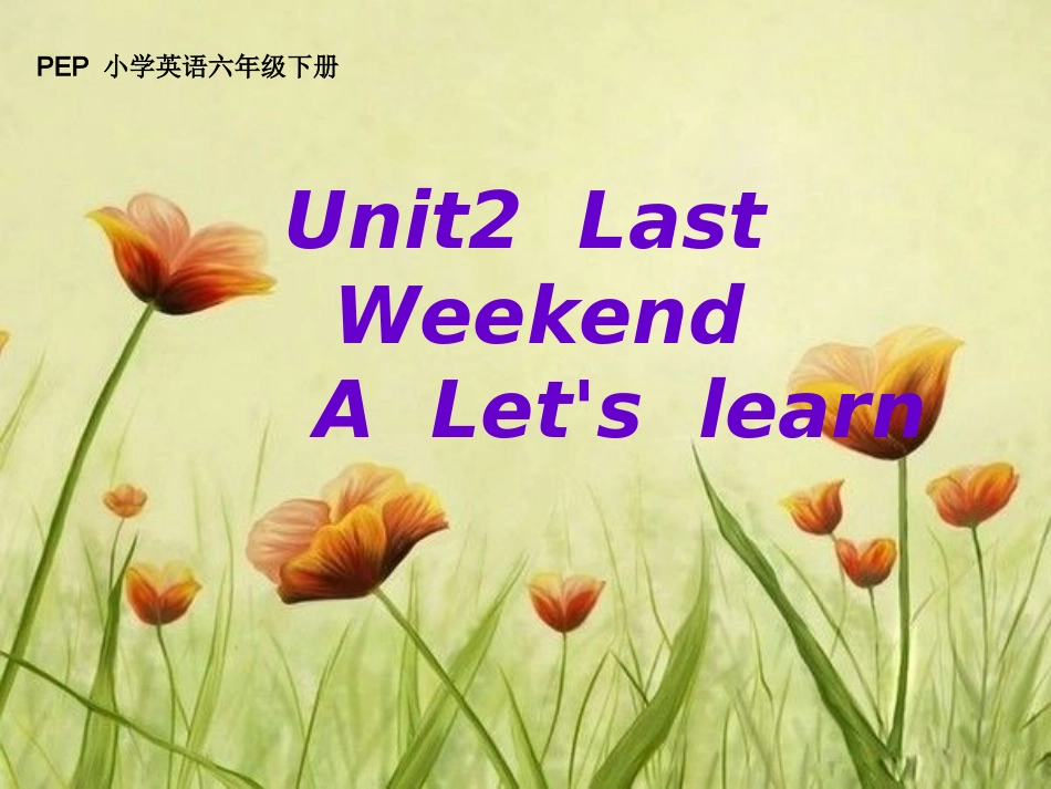 新人教版pep小学六年级下册unit2-Last-Weekend_第1页