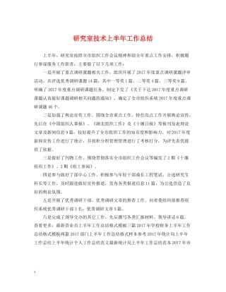 研究室技术上半年工作总结