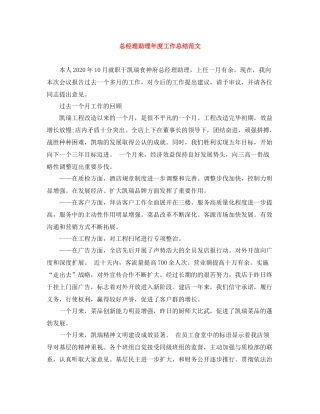 总经理助理年度工作总结范文