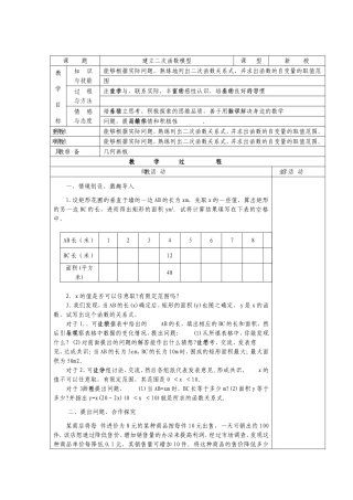 No01建立二次函数模型