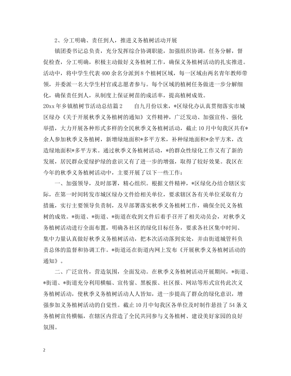 2020年乡镇植树节活动总结范文_第2页