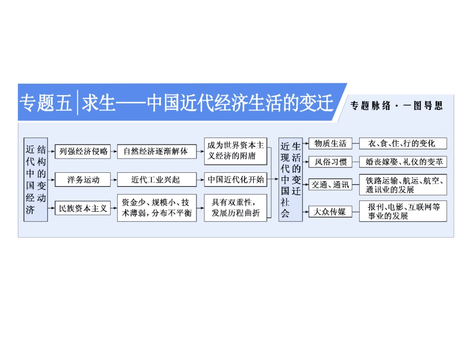 专题五中国近代经济生活的变迁_第1页