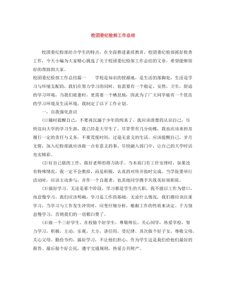 校团委纪检部工作总结