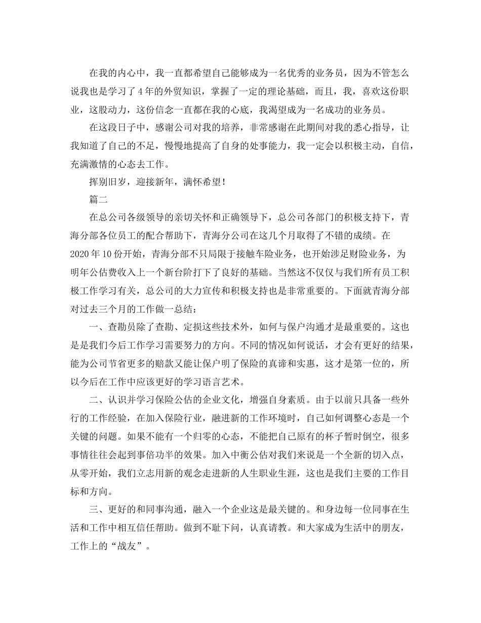 业务员个人工作总结范文三篇_第2页