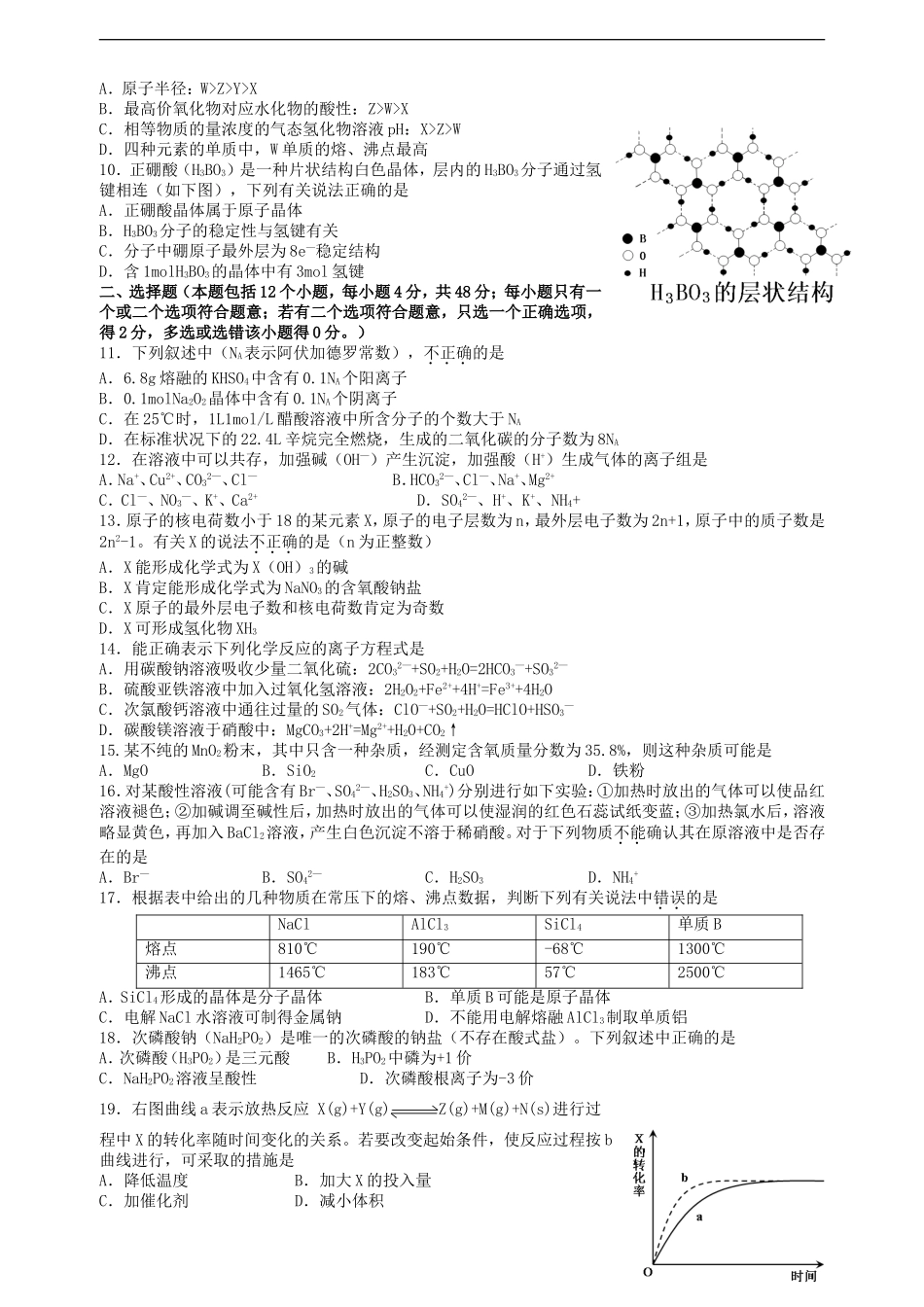 2012年温州市高一化学竞赛试卷_第2页
