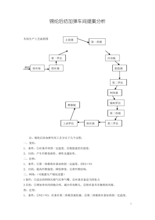 锦纶后纺加弹车间提案分析