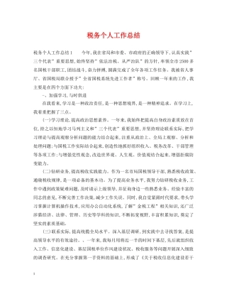 税务个人工作总结2 