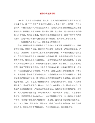 税务个人年度总结 