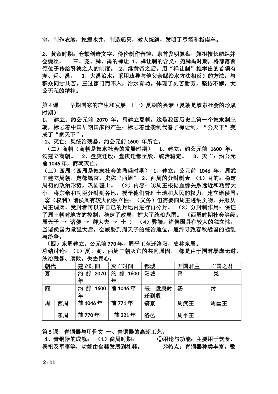 七年级历史上册期末复习提纲(老师）_第2页