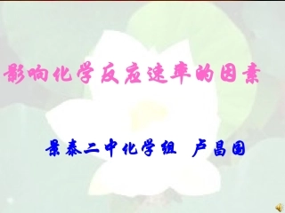 选修4影响化学反应速率的因素