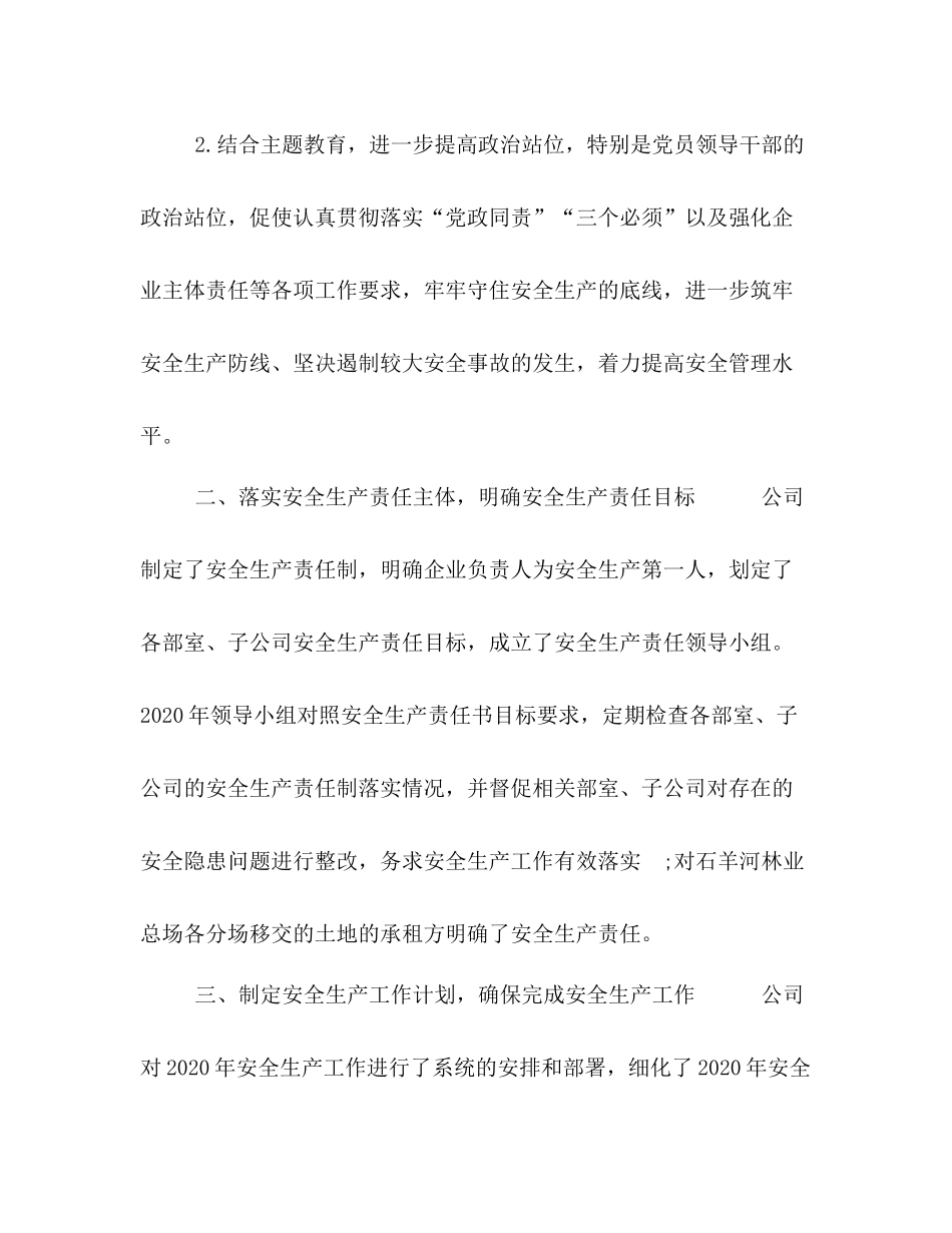 2020年公司安全生产工作总结汇报_第2页