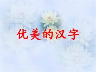 高一语文必修1梳理探究_优美的汉字_