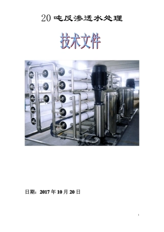 20吨反渗透设备方案