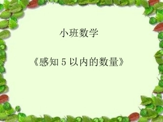 小班数学：感知以内的数量